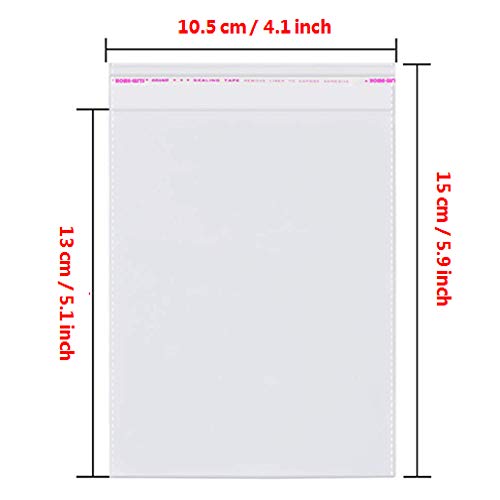 200pcs 4"x5" Clear Resealable Cellophane Bag Self Adhesive Seal - size: 4x5 Inch (Pack of 200)