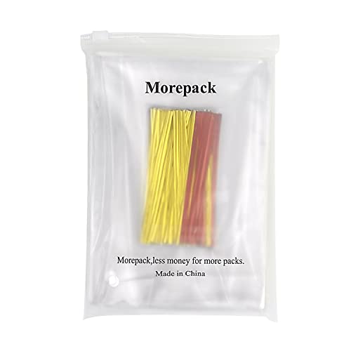 Morepack Cellophane Treat Bags 5x7 In 200 PCS Cookie Bags with Twist Ties - size: 5x7 Inch (Pack of 200)