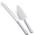 Silver 2-Piece Stainless Steel Cake Cutter Set with Pattern Handle - color: Silver