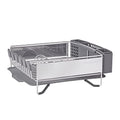 KitchenAid Compact Space Saving, Dish Rack with Removable Flatware Caddy and Angled Self Draining Drainboard, Satin Gray, 15-Inch-by-13.25-Inch - color: Gray, size: Compact