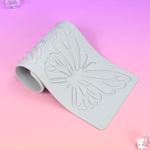 TUKE Silicone Lace Mold Butterfly Pattern Fondant Molds DIY Embossing Mat for Cake Decorating Annimal Design DIY Craft, Chocolate, Resin, Clay, Soap Making (F_ Butterfly) - size: F_ Butterfly