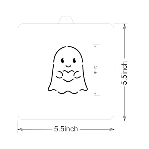 Reusable PYO Cookie Stencil Paint Your Own Custom Design Unique Cookies Stencils Creates Custom Coloring Pages Designs, Perfect for Kids, Parties, and Bakers. Detailed Designs. - style: Ghost