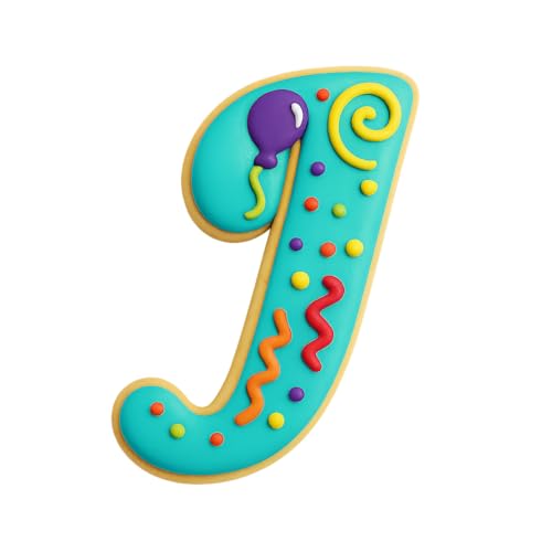 Mighty Gadget Fancy Cursive Letter A to Z Cookie Cutter - 4" Tall Alphabet Baking Mold (Random Color) (J) - color: J