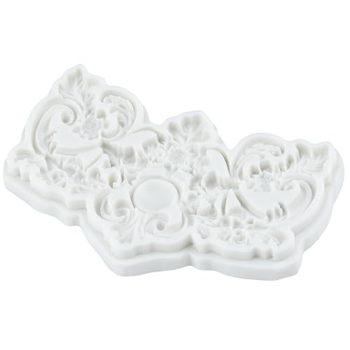 Baroque Scroll Fondant Mold Flower Relief Silicone Molds