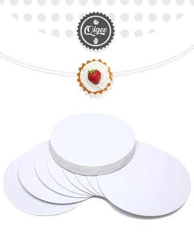 qiqee 11 Inch White Cake Boards Round 40-Packs Circles Rounds Base Food-Grade Cardboard Cake Plate（Thinner But Stronger） - color: White, size: 11 inch / 40Pcs