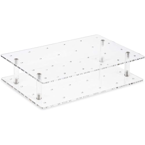 Stockroom Plus Cake Pop Stand - 24-Hole, Clear Acrylic, 9 x 5.9 x 2 in - Cake Pop Holder Rack & Tray - Display for 24 Cakepops on Dessert Table
