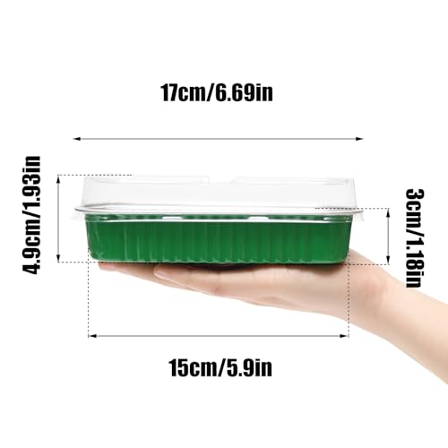 50 Pack 6.8oz Mini Cake Pans with Lids, Dark Green - color: Dark Green, size: Rectangle