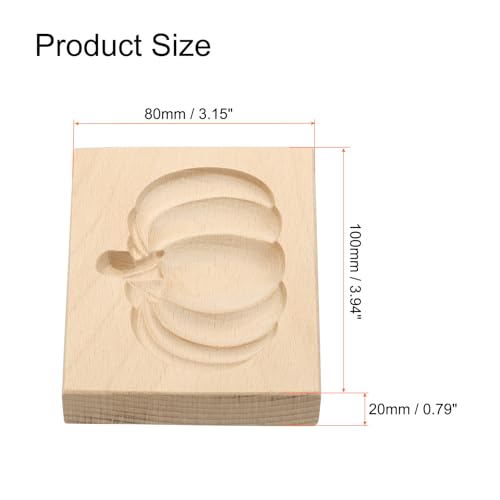 HARFINGTON Wooden Cookie Mould 3.94" x 3.15" Wooden Cookie Biscuit Mould Pumpkin Carved Baking Cookie Tool Biscuit Press Stamp - style: Pumpkin