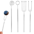 4pcs Chocolate Dipping Tools, Stainless Steel Candy Dipping Fork Spoon Set Fondue Forks Baking Supplies Accessories Suitable for Candy Making Truffles Cake Decorating