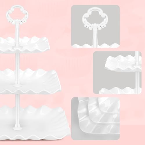 NWK 5-Piece Cupcake Stand & Appetizer Trays Set (White) - color: White