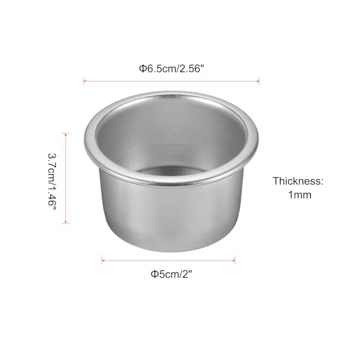 HARFINGTON 2Pcs Round Cake Pan with Removable Loose Bottom 2" Small Cheesecake Pan Anodized Aluminum Nonstick Baking Pan for Wedding Birthdays Party Event - color: Silver Tone, size: 2"