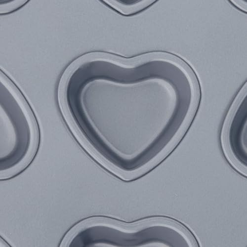 Fox Run Mini Heart Muffin Pan, 12-Cup, Preferred Non-Stick, Gray - style: Mini Heart Muffin Pan