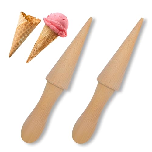 2 Pcs Ice Cream Cone Cream Horn Pizzelle Waffle Egg Roll Mold