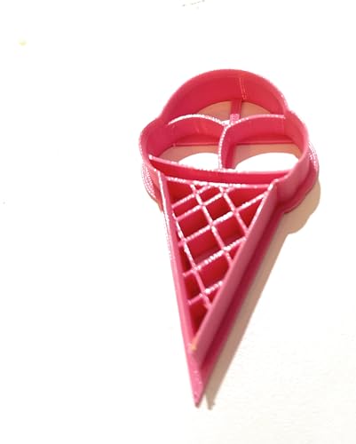 T3D Ice Cream Cone Cookie Cutter - Fondant & Biscuit Cutter for Kids Birthday Party Baking - Sugar Cookie Mold for Baking & Decorating