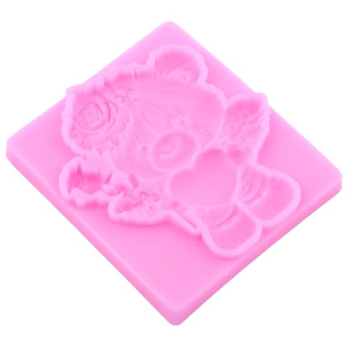 ZiXiang Bear Silicone Mold Teddy Bear Balloon Rose Fondant Molds Set Of 4 - color: Style E