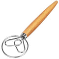 TEEVEA Danish Dough Whisk Wooden Handle Stainless Steel for Sourdough Bread - color: Rubber Wood Heart-Shaped