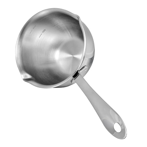 6.76 Oz Mini Butter Warmer Stainless Steel Small Melting Pot For Stove Top 0.2 Quart - size: 200 milliliters