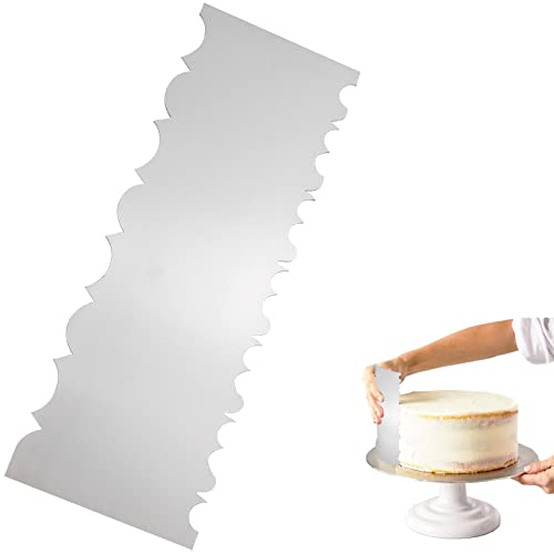 8.6 Inch Stainless Steel Cake Scraper Metal Scraper for Cake Smoother Leveler Scraper Cake Decorating Comb Cake Cutter for Mousse Butter Cream (Style 3) - size: Style 3