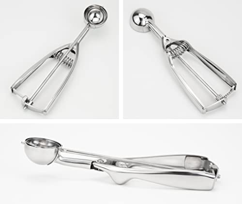 Solula-Stainless-Small-Cookie-Scoop, Food-grade 18/8 Stainless Steel, Easy Squeeze Handle, Size 60 - size: #60 (1.0 Tbsp)
