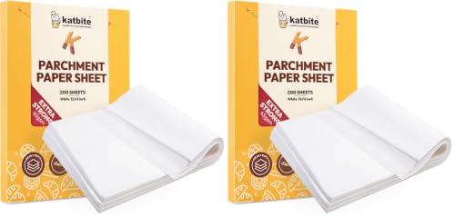 Katbite 200PCS 12x16 In Heavy Duty Flat Parchment Paper, Parchment Paper Sheets for Baking Cookies, Cooking, Frying, Air Fryer, Grilling Rack, Oven(12x16 Inch) [Extra Strong Series] (Pack of 2) - size: 12"x16"-200 (Pack of 2)