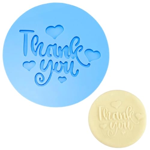 Teachers' Day Fondant Embosser "Thank you with Heart" 3D Shape Cookie Stamp - style: Thank You Theme-3