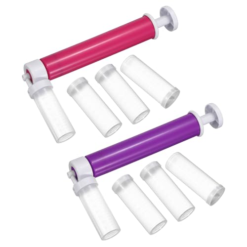 uxcell 2Pcs Manual Air Brush Cake Decorating Cake Air Brush Kit Red - color: Red/Purple