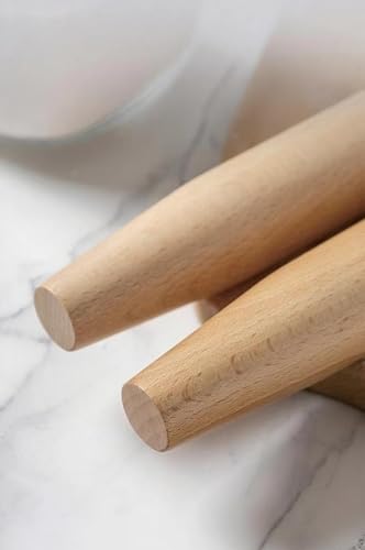 16 Inches French Wooden Rolling Pin for Baking,Dough Roller for Fondant Pie - color: Beech Wood color