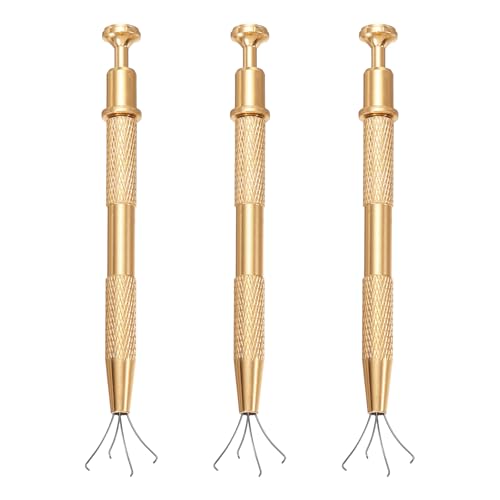 uxcell 3Pcs Sprinkle Pen for Cake Decorating,4.7in 4 Claw Sprinkle,Gold - color: Gold