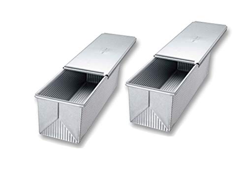 USA Pan Pullman Loaf Pan with Cover, Large w Set of 2 - size: 13 x 4, style: with Lid, Set of 2