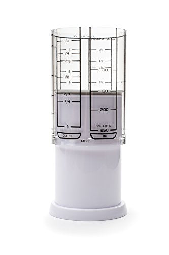 KitchenArt 1 Cup Adjust-A-Cup, Plastic, White - color: White/Clear - 1 Cup