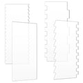 4 Pcs Clear Acrylic Cake Scraper Set, Large Cake Smoother for Icing, Cake Stripes Edge Contour Comb, Buttercream Frosting Decorating Tools with 7 Different Patterns for DIY Kitchen Baking