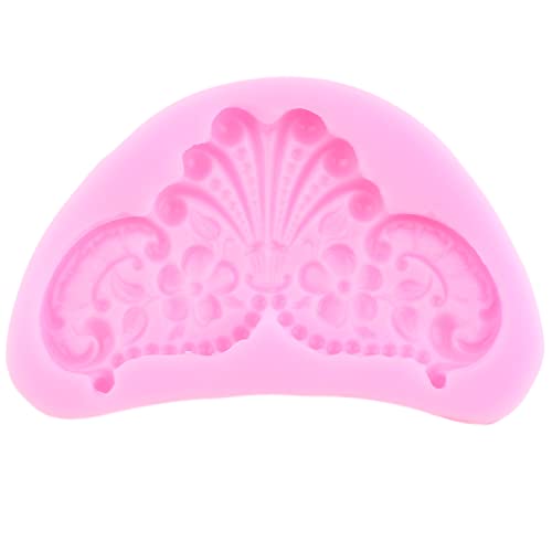Mujiang Baroque Fondant Molds Curlicues Scroll Lace Silicone Mold Set Of 4 - color: Style B