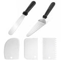 2 Pcs Offset Spatula for Cake Decorating and 3 Pcs Icing Smoother, 10” Stainless Steel Frosting Straight Angled Spatulas Cake Frosting Spatula for Cakes Decorating, Baking Beginners and Pros, White