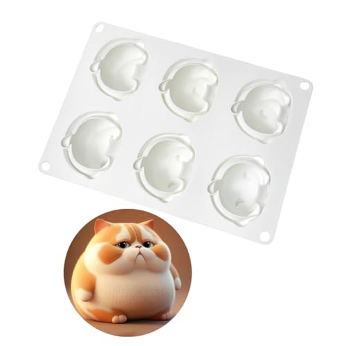 mostsom Cake Silicone Mold Cute Cat Shape Chocolate Covered Pop Molds for DIY Cake Cores, Cakepucks, Tarts, Cupcakes, Cheesecake, Mousse Desserts, Cookie Mould, Nonstick & Easy Release (F_ Cat) - size: F_ Cat