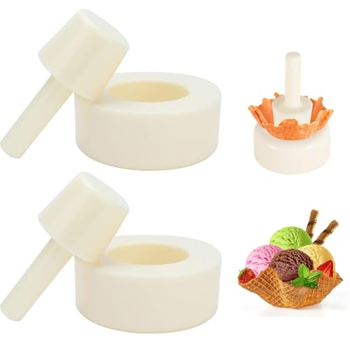 2Pcs Crispy Waffle Cone Mold Ice Cream Maker Cone Roller Forming Tool - color: #2*2pcs