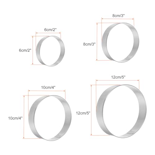 HARFINGTON Circle Round Cookie Cutter Set Stainless Steel Geometric - style: Circle