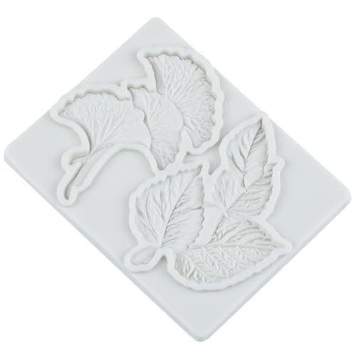 Leaf Silicone Mold Ginkgo Leaves Maple Leaf Fondant Molds Set Of 3 - color: Style J