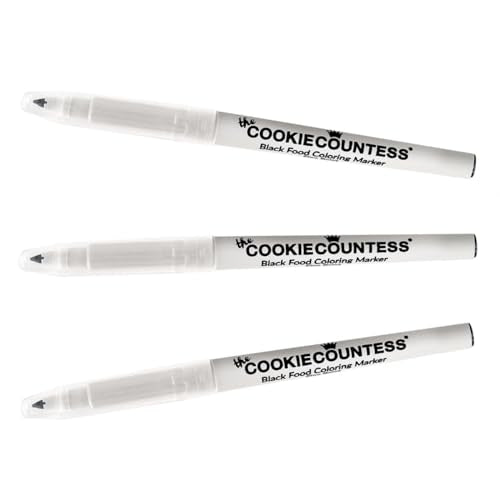 The Cookie Countess Black Fine Tip Food Marker - Value Pack of 3