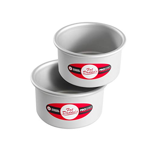 Fat Daddio's Anodized Aluminum Round Cake Pans, 2 Piece Set, 5 x 3 Inch - size: 5 x 3 Inch, Set of 2, style: Sets