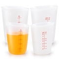 Hedume Set of 4 Silicone Flexible Measuring Cups with Marking, 2 Pack 8 Ounces(1-cup) and 2 Pack 16 Ounces(2-cup) Squeeze and Pour Silicone Measuring Cup Set