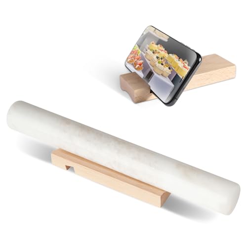 Koville African Natural Marble French Rolling Pin, 16inch Non-Stick Rolling Pin for Baking, Dough Roller for Pasta, Dumpling, Fondant, Pie, Bread, Pizza, Kitchen Baking Tools(Namib Fantasy) - color: Columnar White Marble 12 Inch