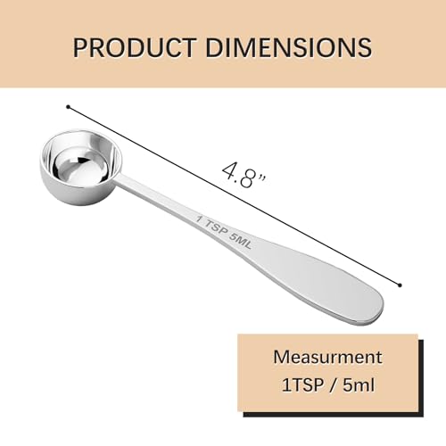 1PCS 1TSP(5ML) Measuring Spoon, 18/8(304) Stainless Steel Tablespoon - size: 1 tsp | 1/3 tbsp | 5 ml | 1/6 oz