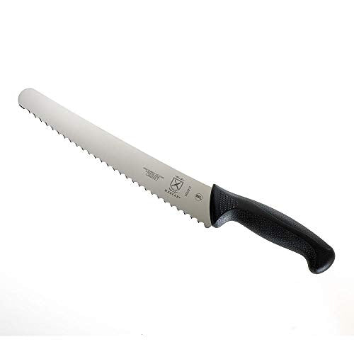 Mercer Culinary M23211 Millennia Black Handle, 10-Inch Left Handed Wavy Edge Wide, Bread Knife - size: 10", style: Millenia Black Handle