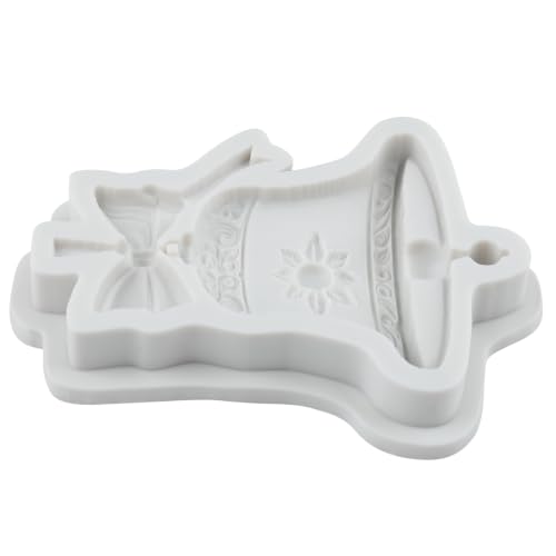 Christmas Bell Silicone Mold 3D Bowknot Bell Fondant Molds - color: Style U