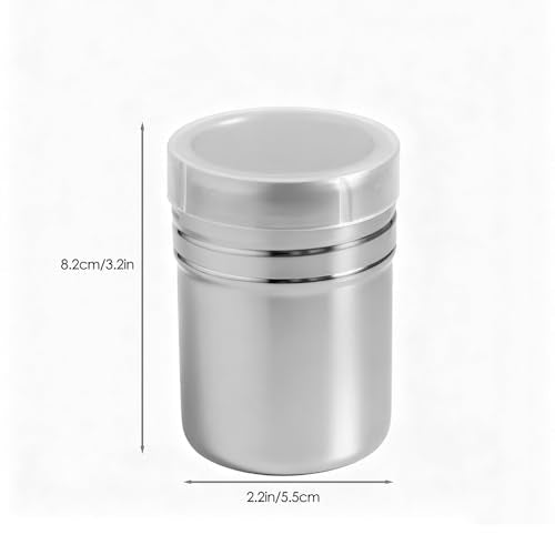 2 Pcs Stainless Steel Powdered Sugar Shaker Duster with Lid