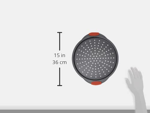 NutriChef 2-Piece 13-Inch Nonstick Pizza Tray, Round Carbon Steel Non-Stick Pan w/Perforated Holes, Premium Bakeware PizzaScreen w/Silicone Grip Handle, Dishwash Safe, NCBPIZX2, Large, (Pack of 20) - size: 20 Pack Large