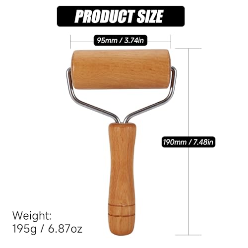 Small Rolling Pin, Wooden Dough Roller, Non-Stick Pizza Roller, T Type Rolling Pins for Kitchen Baking, Pizza Dough Press (3.8 * 7.5 inch) - size: 3.8*7.5 inch