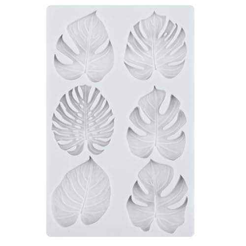 Tropical Leaf Silicone Mold Monstera Leaves Fondant Mold Set of 4 - color: Style B