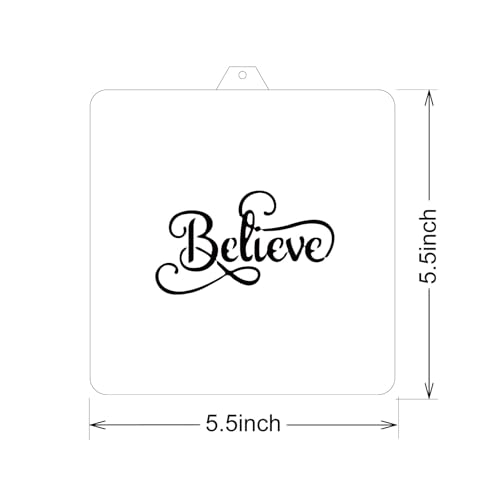 Cookie Cutter and Stencil Bundle Royal Icing Cookies Stencils Paint Your Own Biscuit Bakery Starter Kits Royal Icing Fondant Cutters Birthday Wedding Holiday Cookies Painting Coloring Pages Comb - style: Believe