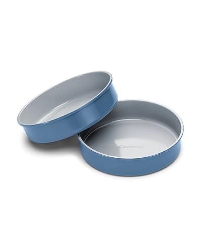 Caraway Non-Stick Ceramic-Coated 9" Circle Pans - color: Slate, size: 9 IN (2-Pack)